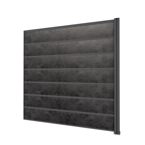 Zaun / Sichtschutz Erweiterung: 1 Pfosten anthrazit + Schichtstoffplatten anthrazit, 194 x 186 cm