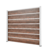 Zaun / Sichtschutz Grundelement: 2 Pfosten weiß + Schichtstoffplatten rostoptik, 202 x 186 cm