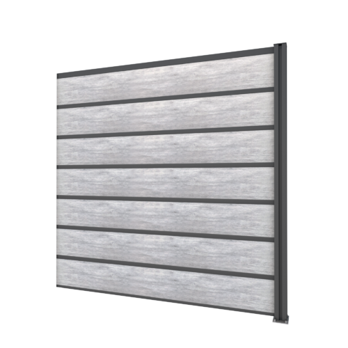 Zaun / Sichtschutz Erweiterung: 1 Pfosten anthrazit + Schichtstoffplatten Betonoptik, 194 x 186 cm